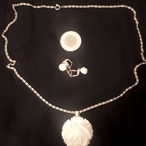 Vintage Celluloid Necklace and Earring set